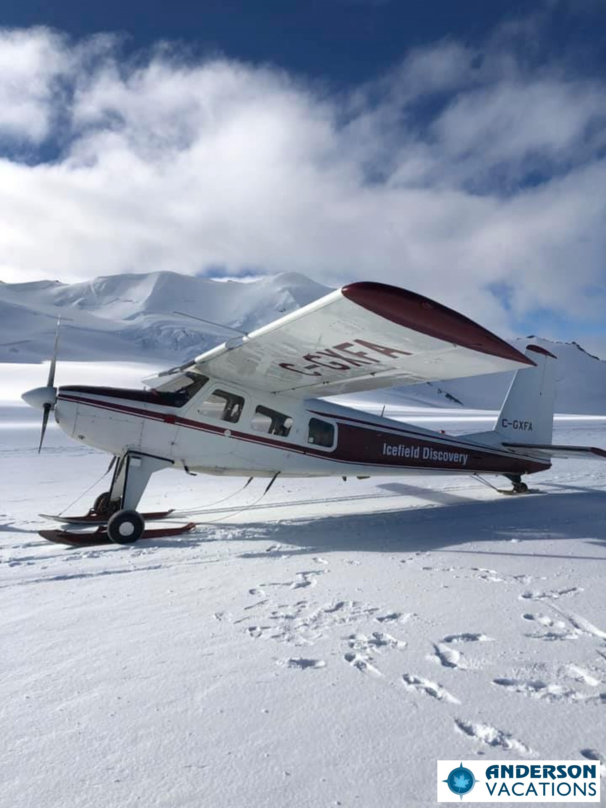 Flightseeing on a glacier