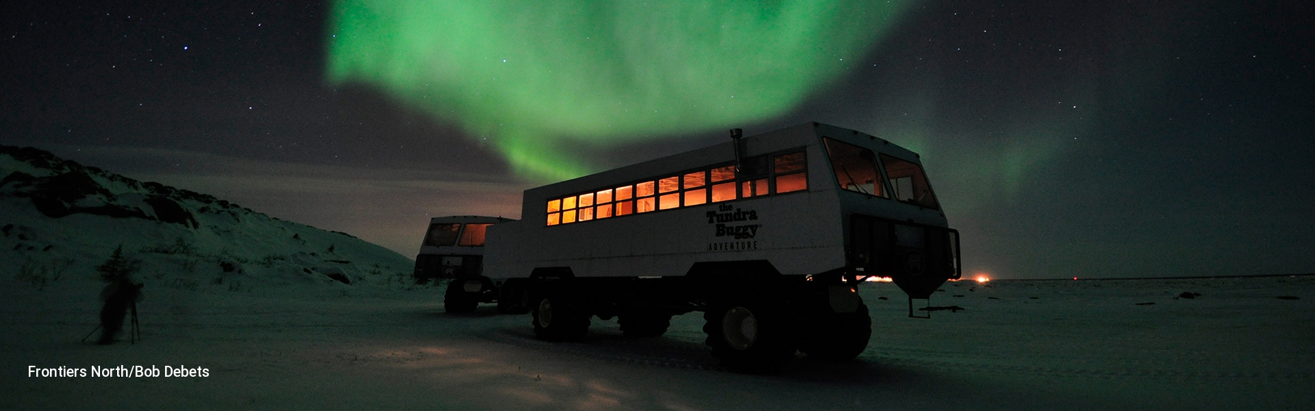 Tundra Buggy under the Northern Lights