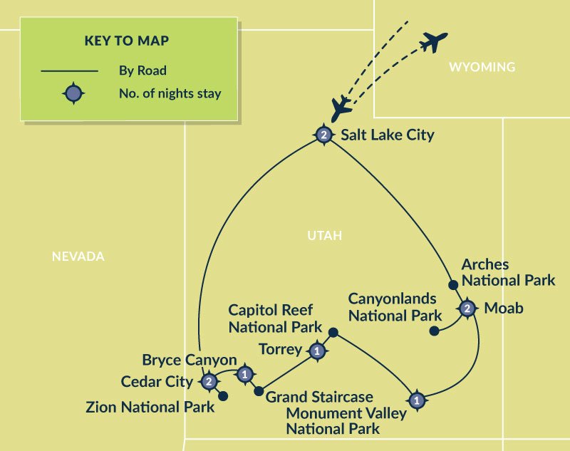 The Mighty Five Utah Map United States Map